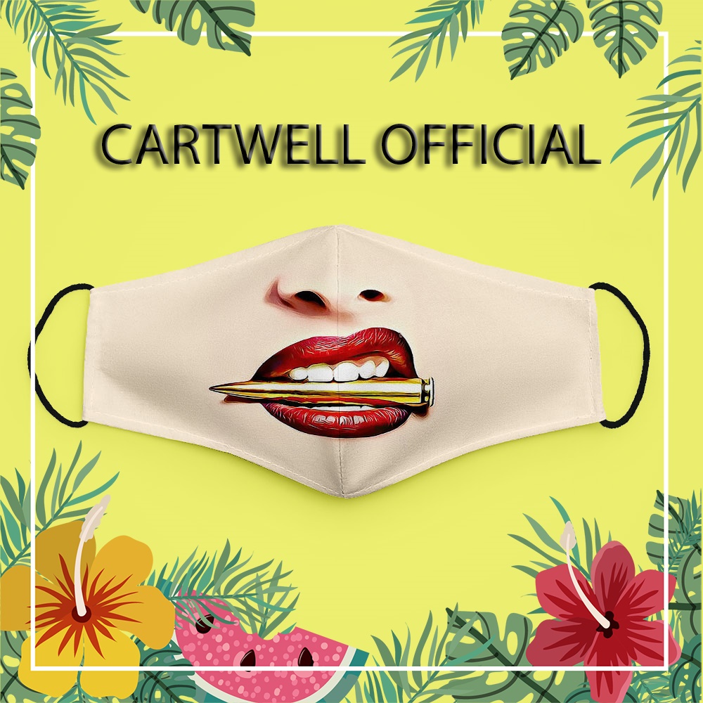 Khẩu trang hài tấu hài miệng hài lè lưỡi mặt người 52 CARTWELL bảo vệ toàn diện có thể giặt và tái sử dụng ngăn bụi mịn