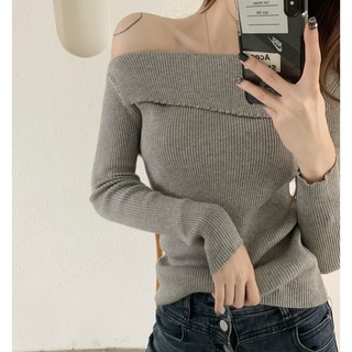 Áo Len Trễ Vai Vạt Chéo