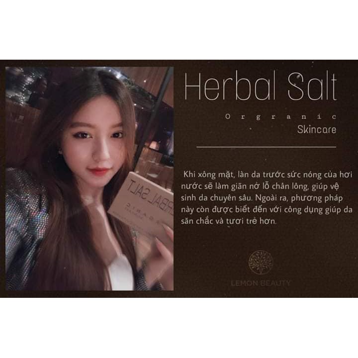 Thảo dược xông mặt thải độc muối hồng Himalaya - Herbal Salt làm sạch da Lemon Beauty (set 8 gói, kèm quà)8