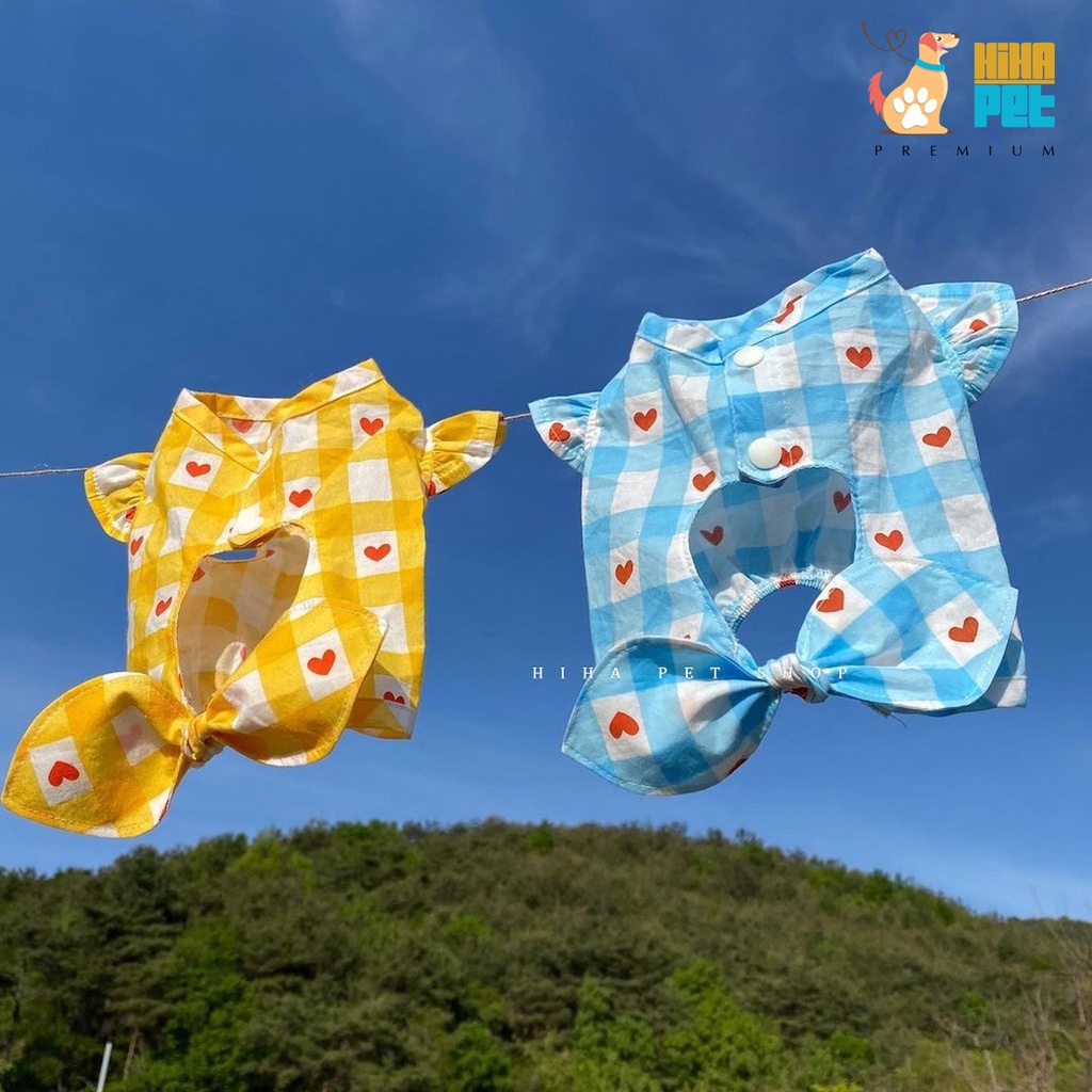Áo Cột Dây Tim Chó Mèo Thiết Kế Cao Cấp Chuẩn Hàn Quốc Quần Áo Thú Cưng Hihapet.