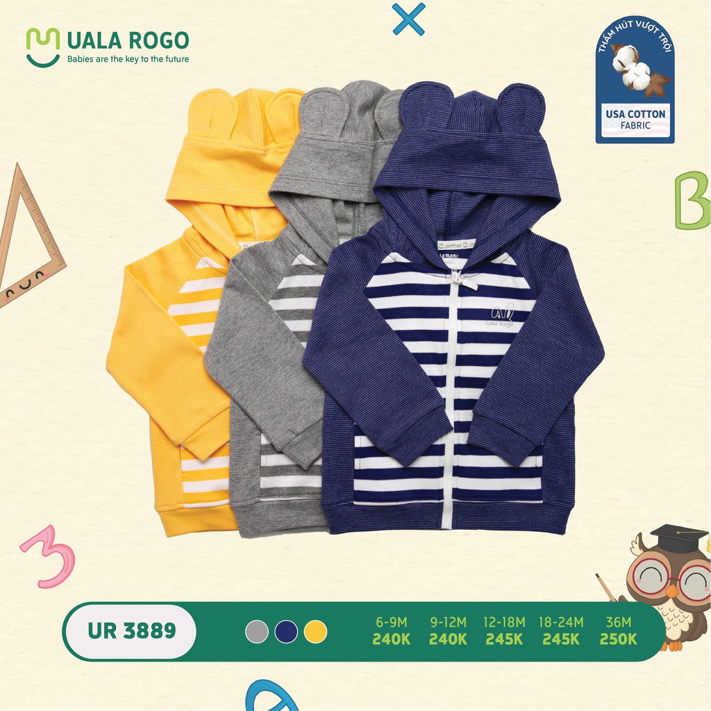 Áo khoác có mũ kẻ to UALA ROGO