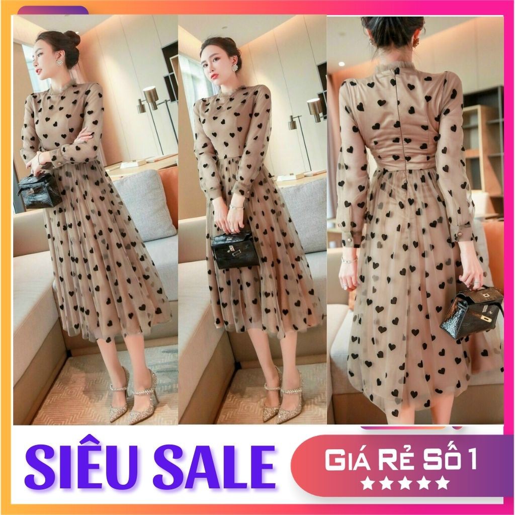 KÈM VIDEO ▶️ Đầm xòe đi tiệc họa tiết trái tim ren 2 lớp cáo cấp hàng nhập khẩu đang hot vì quá đẹp và dễ thương y hình