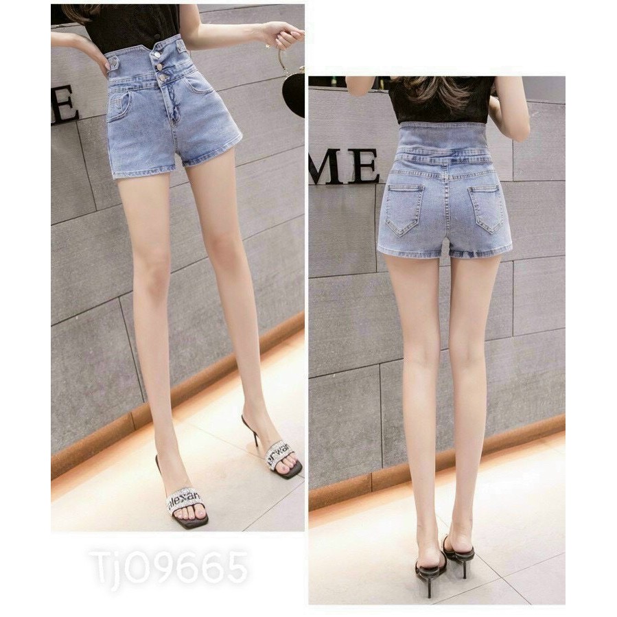 Quần short jean nữ, quần bò nữ ngắn, quần sọt nữ màu xanh lưng cao cá tính phong cách HÀN QUỐC 2021 murad_fashion jn5008