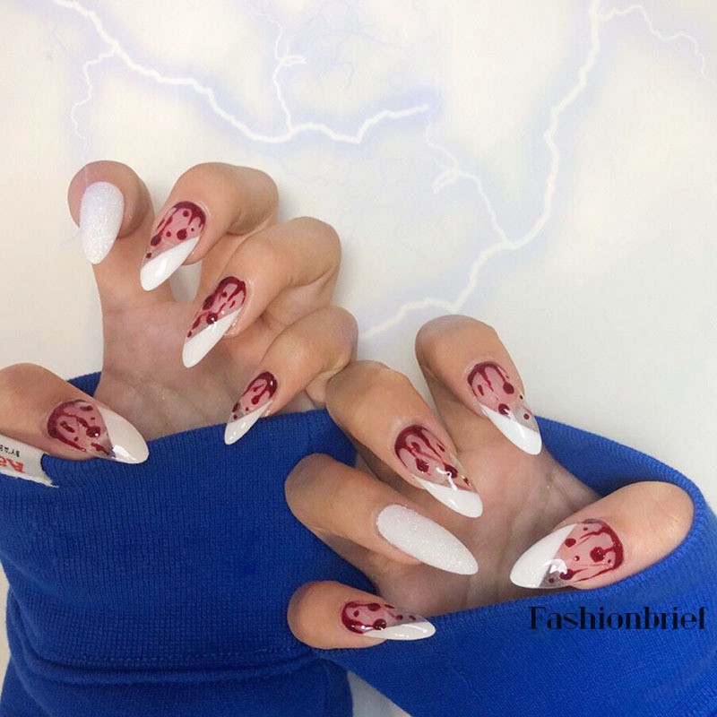 Bộ 24 móng tay giả phong cách Halloween độc đáo