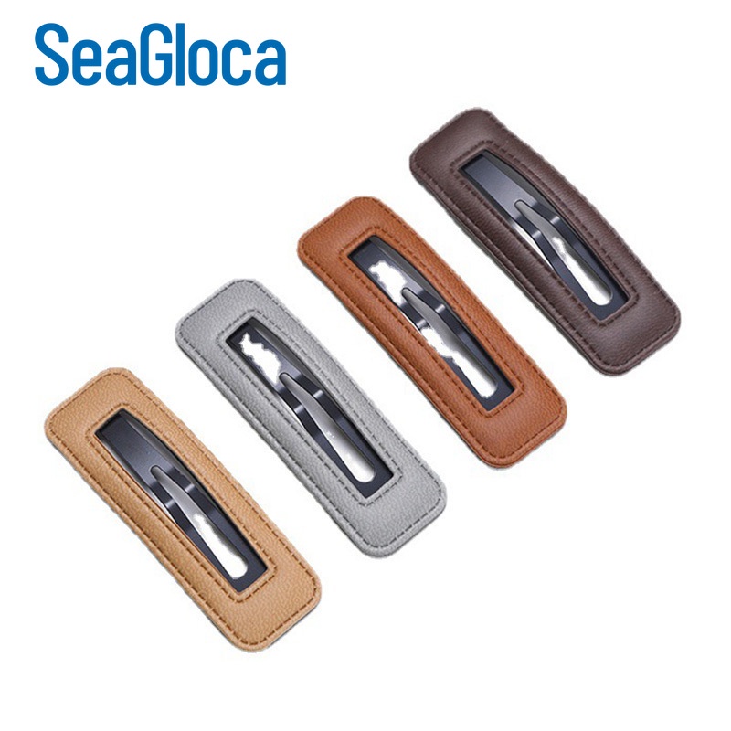 Kẹp tóc BB SEAGLOCA bằng da pu thiết kế đơn giản phong cách retro