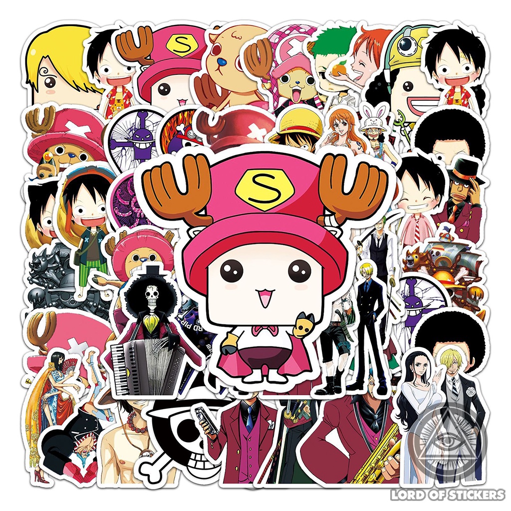 Set 56 Hình Dán Sticker One Piece Anime Manga Truyện Tranh Đảo Hải Tặc Chống Thấm Nước Dán Mũ Nón Bảo Hiểm, Laptop, Sổ