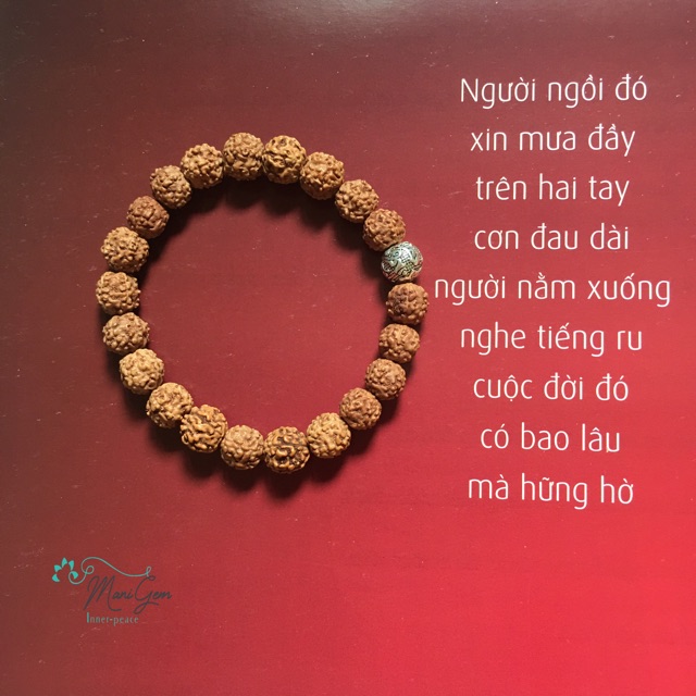 Vòng tay bồ đề kim cang 8mm charm Om mani padme hum rudraksha bracelet