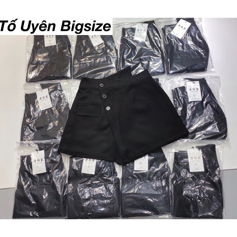 (T.U Bigsize 50-80kg) Quần Giả Váy 3 Khuy Vạt Lệch Hottrend Phong Cách Trẻ Trung #8022