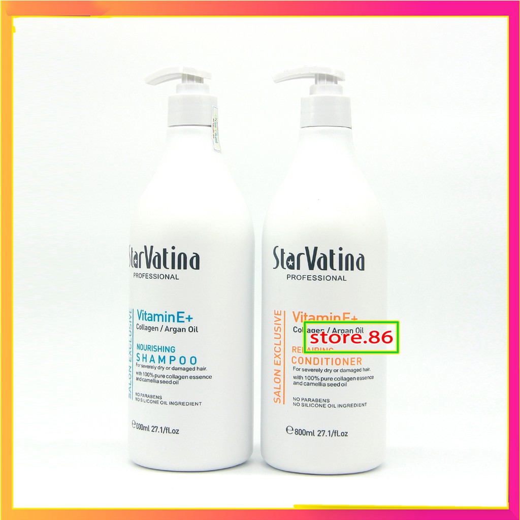 Dầu gội dưỡng ẩm phục hồi tóc, mềm mượt gội không gàu không ngứa cặp gội xả Star Vatina Vitamin E chính hãng500 - 800ml
