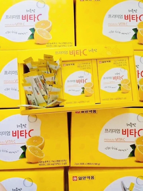 [Mã GROSALE2703 giảm 8% đơn 250K] [HÀNG MỚI VỀ] Bột uống cung cấp vitamin C hôp 90 gói - PREMIUM VITA C