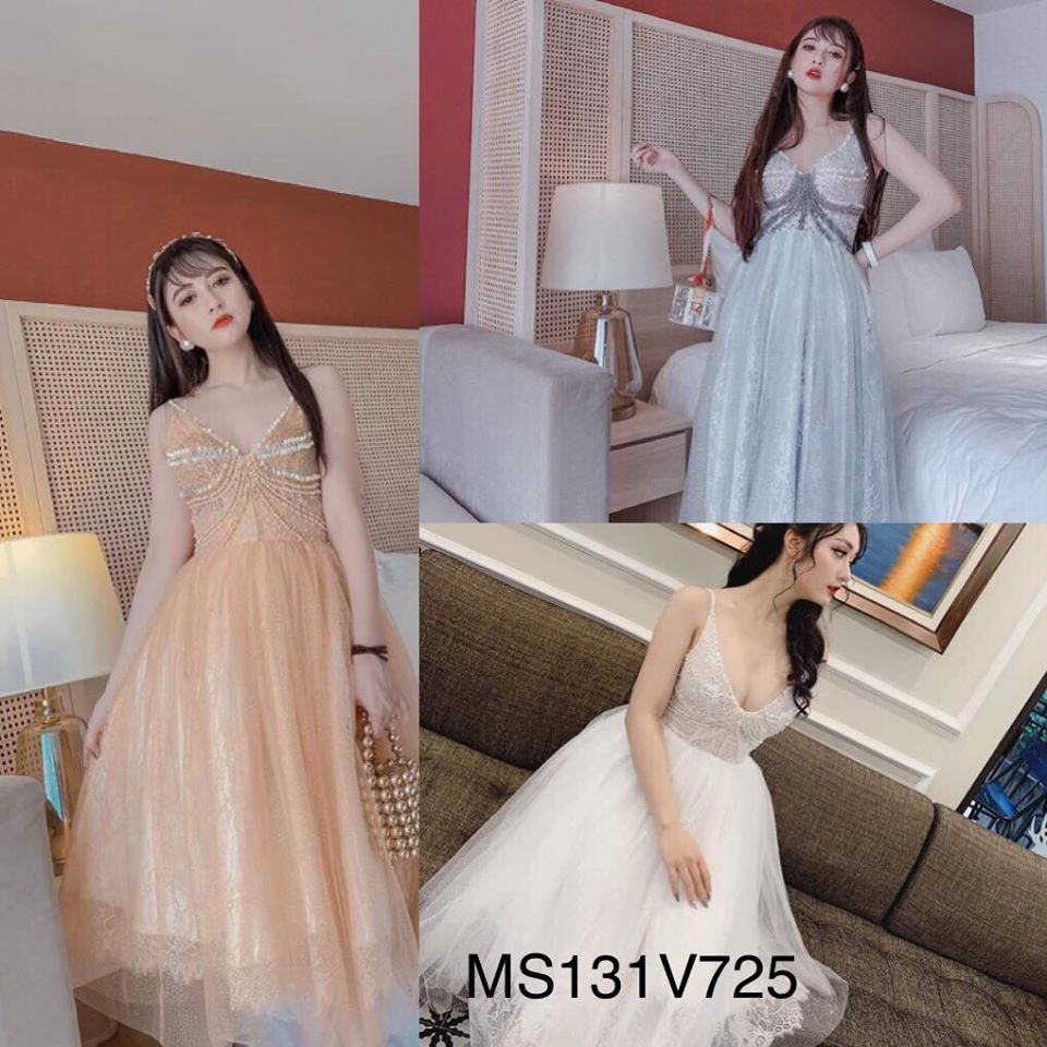 ẢNH VÀ VIDEO THẬT 10000% Xoè ren mi kết đá pha lê 2 dây CAO CẤP