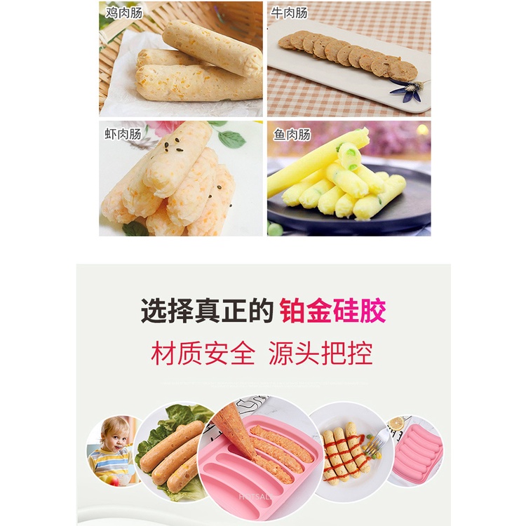 Khuôn silicone làm xúc xích 6 ngăn tiện lợi cho nhà bếp