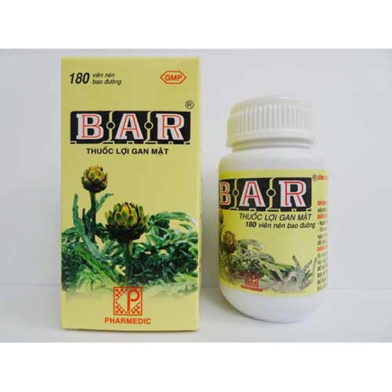 BAR - Viên uống mát gan lợi mật - Hộp 180 viên nên bao đường