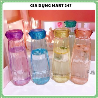 Bình đựng nước 🐷 freeship 50k 🐷 bình đựng nước thủy tinh hình kim cương 500ml