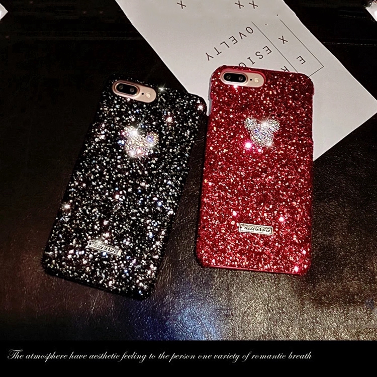 DIY Handmade Phone case Samsung Galaxy A10 A50 A70 M10 M20 A51 A71 A81 A91 A10S A20S A50S A5 A6 A7 A9（2018）A6 plus Pearl Mickey avatar Glitter Rhinestone diamond Populer girl gift
