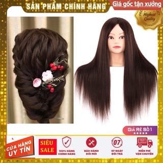 Đầu manocanh 90% tóc thật chịu nhiệt cao cấp, sấy uốn nhiệt thoải mái
