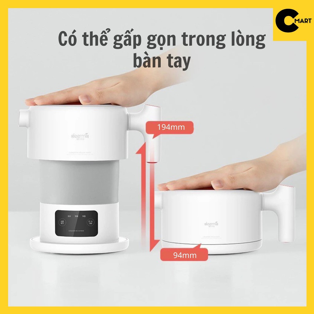 Ấm Siêu Tốc Gấp Gọn Deerma DH206-DH207 Dung Tích 0,6L [CMART GIA DỤNG TIỆN ÍCH]