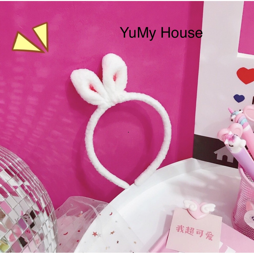 Cài Tóc, Băng Đô Tai Thỏ Trắng Dễ Thương, Phong Cách Hàn Quốc