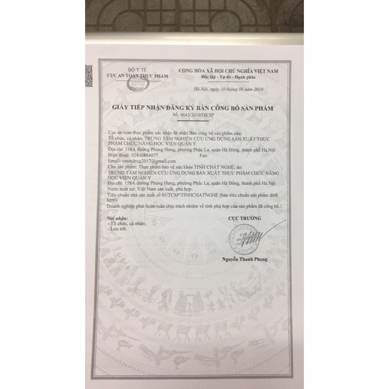Tinh chất nghệ Học viện quân y hộp 10 gói