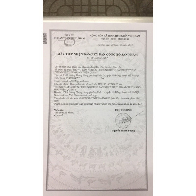 {Chính Hãng} Tinh chất nghệ Học viện quân y {Hỗ trợ tiêu hoá, viêm đau dạ dày, chống oxy hoá}