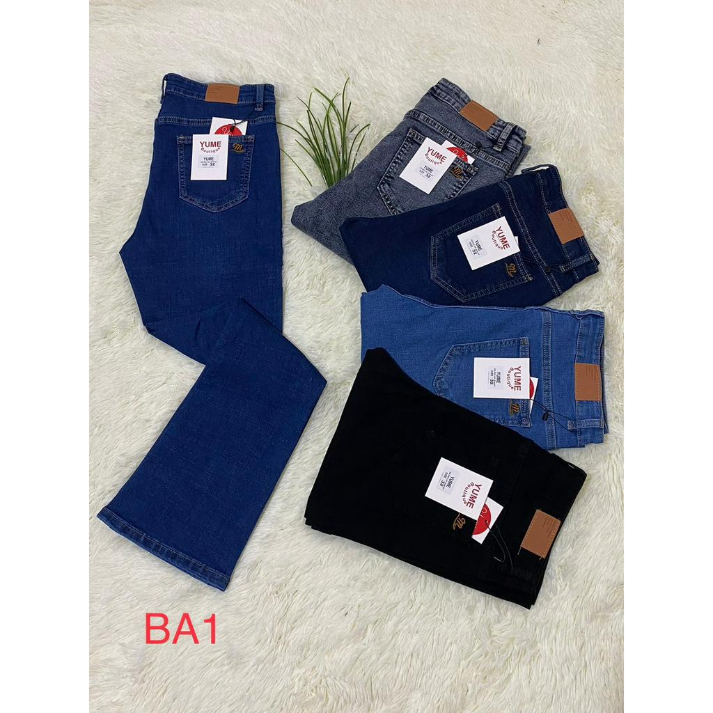 Quần dài jean BASS lưng cao thương Hiệu YUME  Vải dày và co giãn