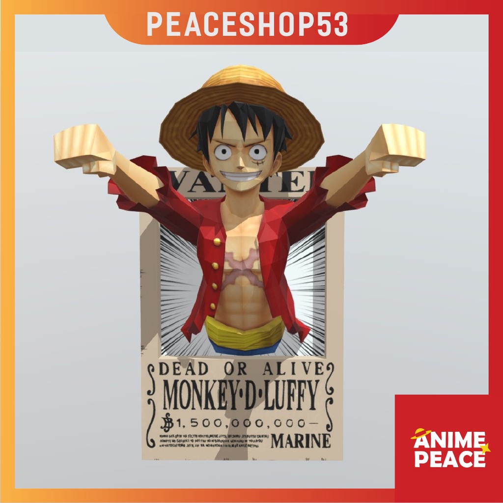 Mô hình giấy One Piece Luffy Mũ Rơm dạng khung ảnh