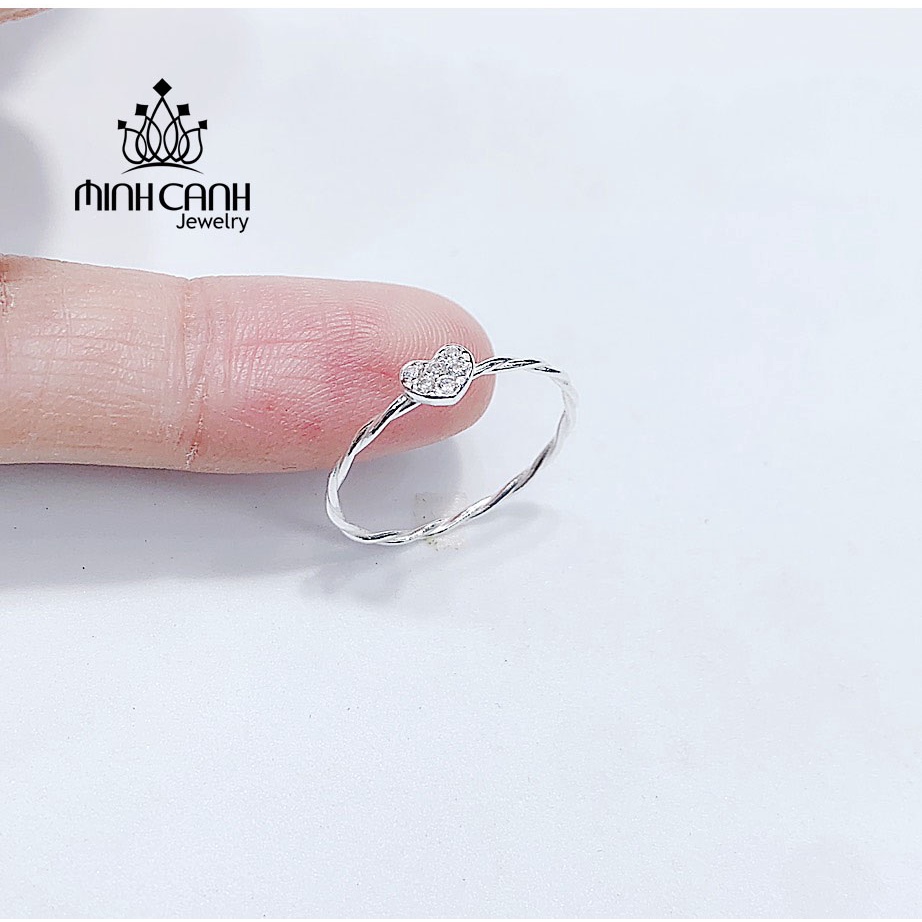 Nhẫn Bạc Xoắn Mảnh Trái Tim - Minh Canh Jewelry