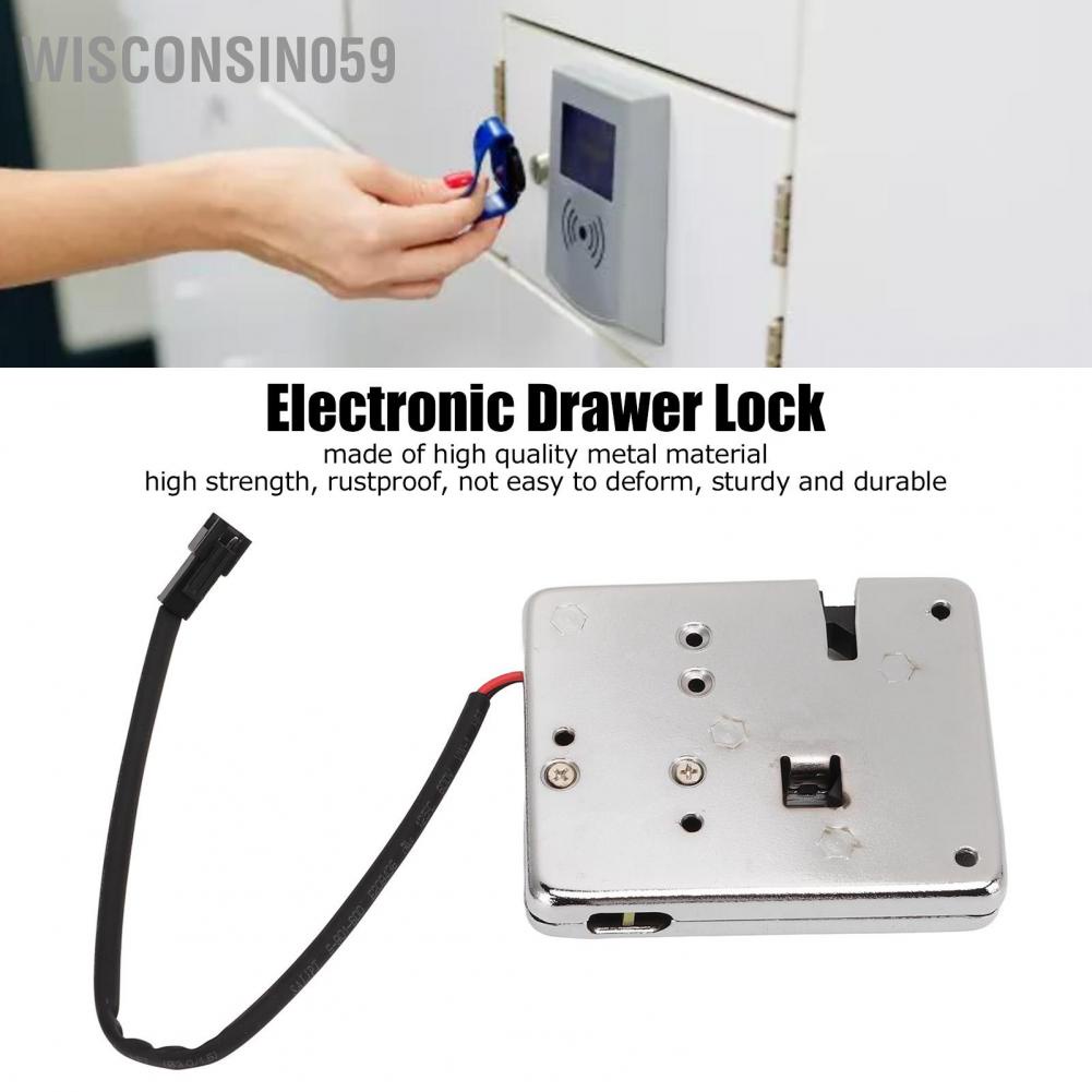 Wisconsin059 Metal Electronic Cabinet Lock DC12V Electric Control Latch for Drawer Locker Mailboxes