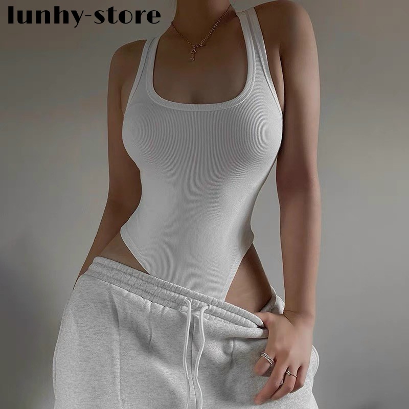 Áo Bodysuit Áo Croptop Hai Dây Khoét Eo Tôn Dáng Chất Cotton Mịn Siêu Đẹp