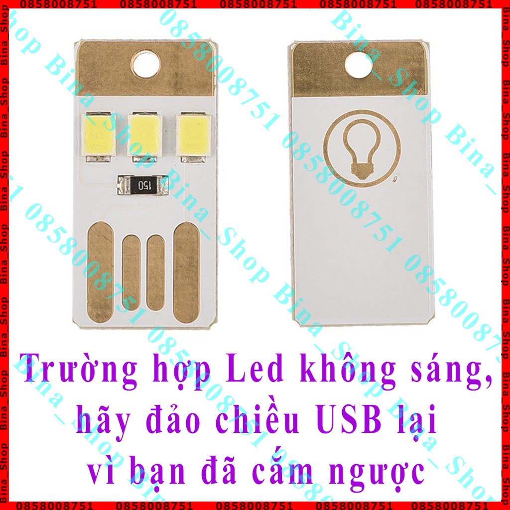 Đèn Led USB 5V 3 bóng 2835 trắng ấm nhỏ gọn