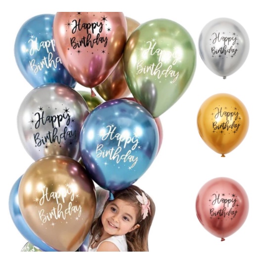 1 cái Bong Bóng Cao Su 12 Inch Họa Tiết Chữ Happy Birthday Trang Trí Sinh Nhật Lễ Hội Tiecj Tùng Party