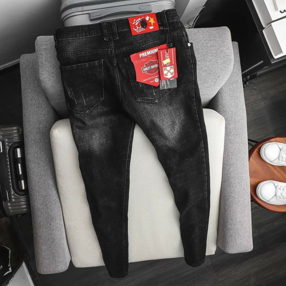 Quần Jean nam Quảng Châu màu đen bền đẹp cực chất form chuẩn J001 | BigBuy360 - bigbuy360.vn
