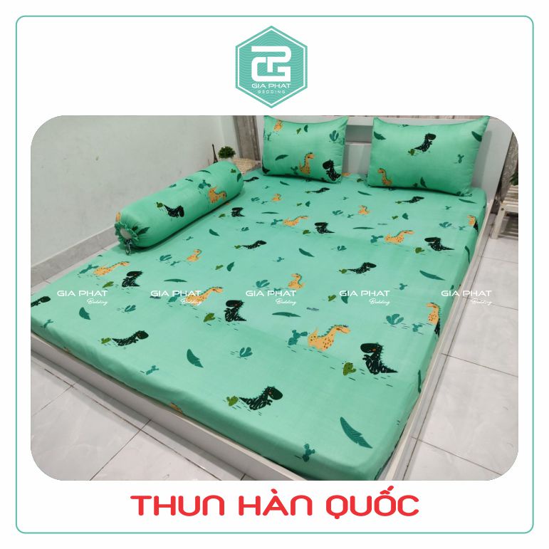 Bộ Ga Giường Thun Lạnh Hàn Quốc 4 Món ( 1 ga bọc + 2 vỏ gối nằm + 1 vỏ gối ôm )