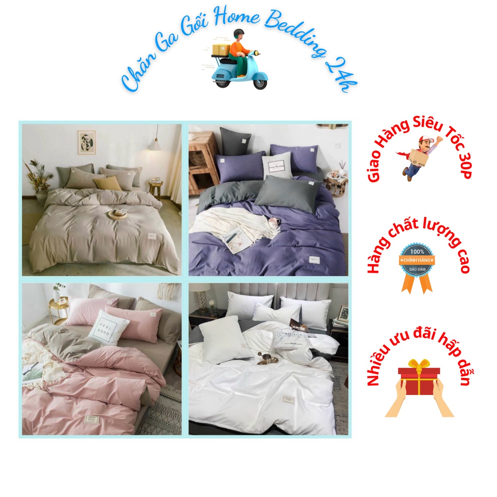 Bộ Chăn Ga Gối Tici 100% Cotton Nhập Khẩu Cao Cấp, Màu Sắc Phong Phú, Nhã Nhặn, Không Bai Xù Khi Giặt Máy