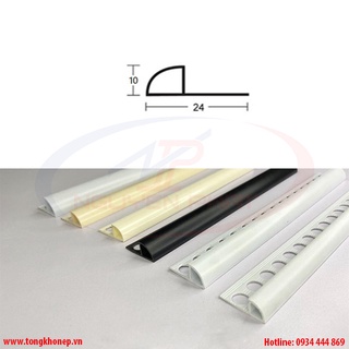 Nẹp nhựa bo góc tròn Nguyên Phát YS10 dùng thi công ốp góc gạch
