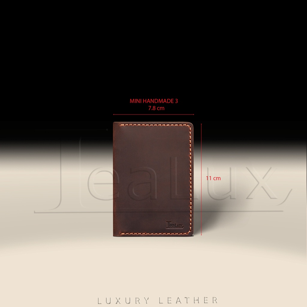 Ví Da Nam Nữ Đựng Thẻ Handmade LEALUX Mini Handmade 3