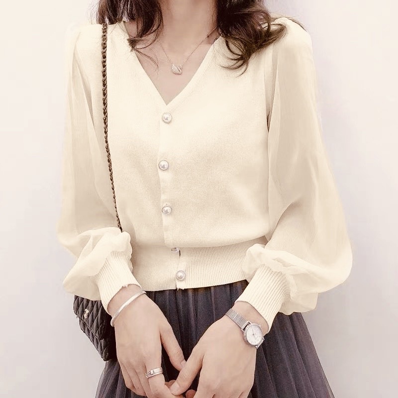 [ Giá Sỉ ] Áo len nữ cổ tim, áo len pha tay lưới hàng quảng châu loại 1 | BigBuy360 - bigbuy360.vn