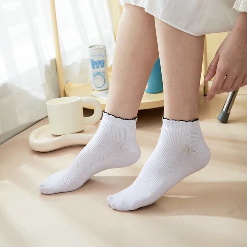 Set 5 đôi tất dệt kim màu trà sữa cho nữ chất len đẹp