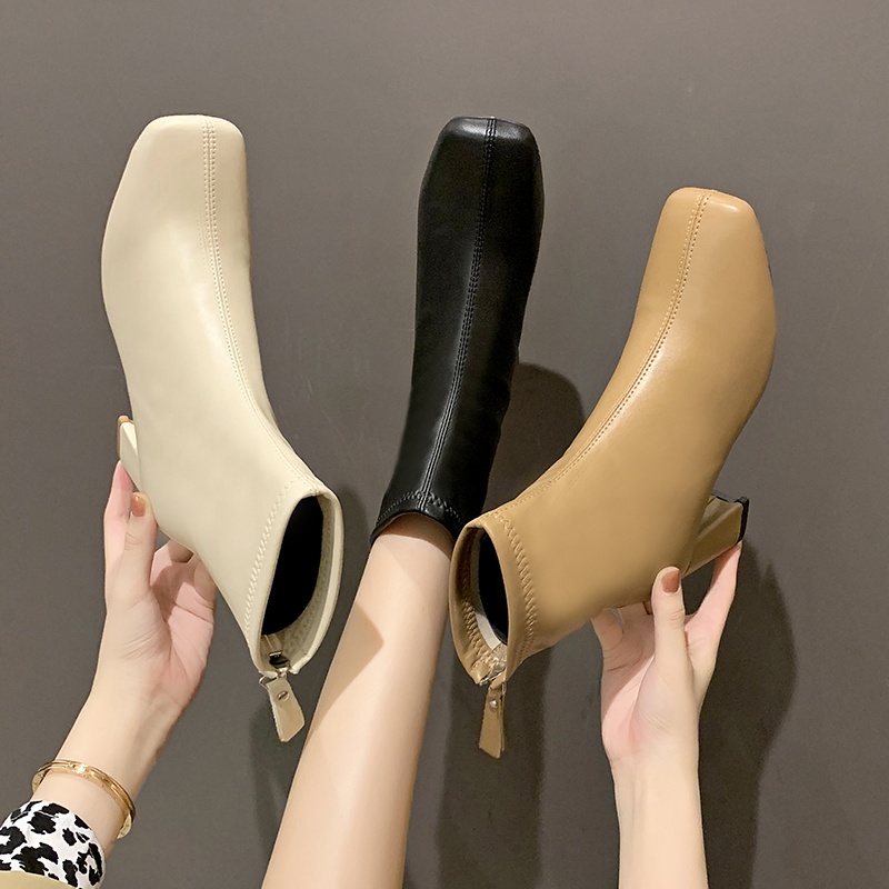Giày Boot Màu Đen Thời Trang Đường Phố Anh Quốc