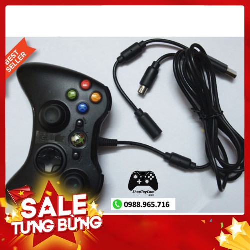-Hàng nhập khẩu Tay Cầm Xbox 360 Có Dây Chĩnh Hãng Hãng Cũ Renew 99% Chơi Game Tối Ưu Cho PC / FO3 /