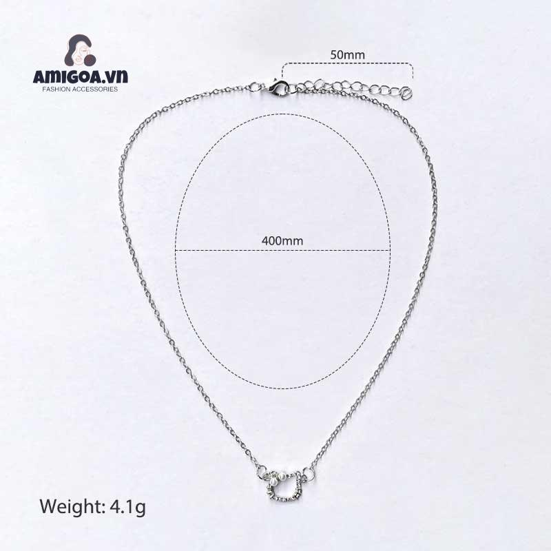 ✨✨Vòng cổ Mặt Hình Mèo Hello Kitty Đính Ngọc Trai Dễ Thương Dành Cho Nữ