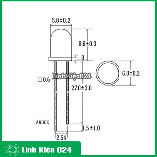 Gói 100 bóng led đơn 5mm siêu sáng