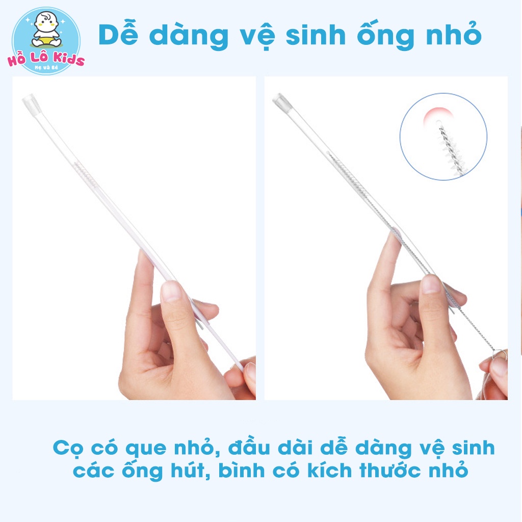 Bộ cọ bình sữa bọt biển 6 chi tiết, cọ mút xốp rửa núm bình cho bé Hồ Lô Kids