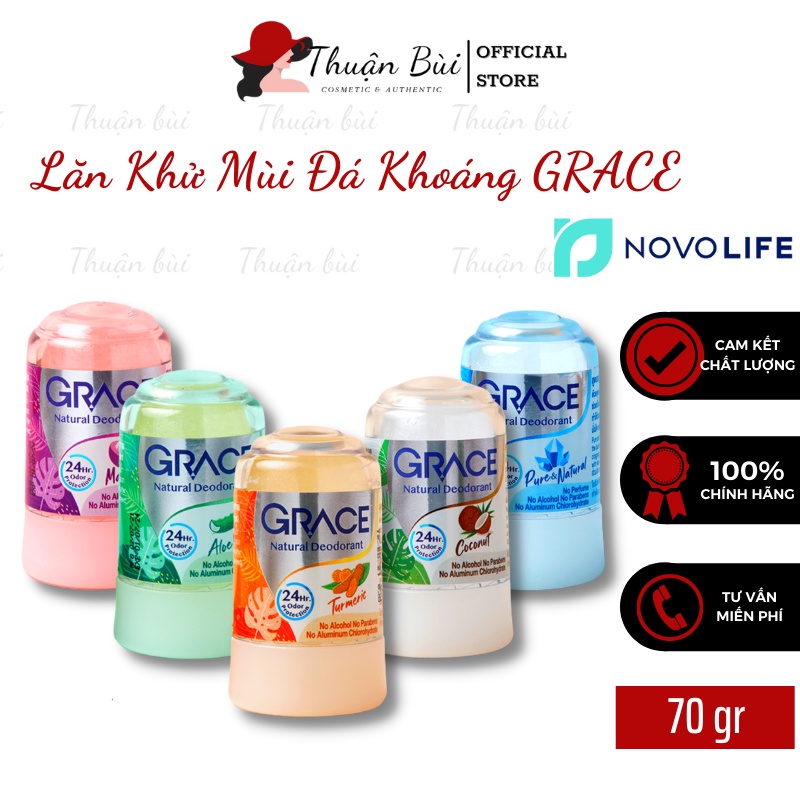 Lăn Khử Mùi Đá Khoáng GRACE, Lăn Nách Đá Khoáng Thái Lan Chai 70g