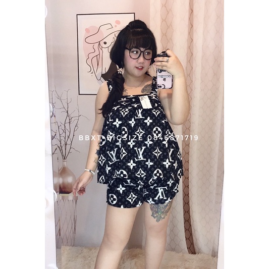 𝐁𝐁𝐗𝐓•𝐁𝐢𝐠𝐬𝐢𝐳𝐞Bộ lụa 2 dây xếp ly ngực BIGSIZE [Ảnh thật mẫu béo]