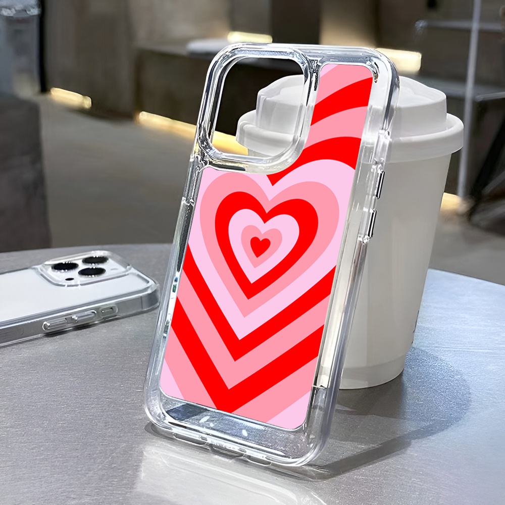 Ốp Điện Thoại Trong Suốt Họa Tiết Trái Tim Cho iphone 14 Pro Max Plus 13 11 12 7Plus X XR XS Max