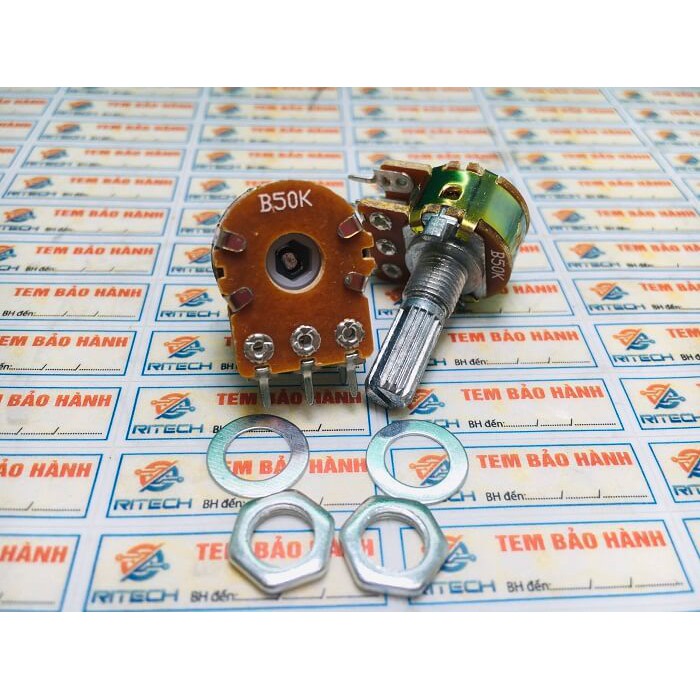 [Combo 10 chiếc] Triết Áp Đôi B50K Tay Tròn Mới Chính Hãng Nhật Bản 100%