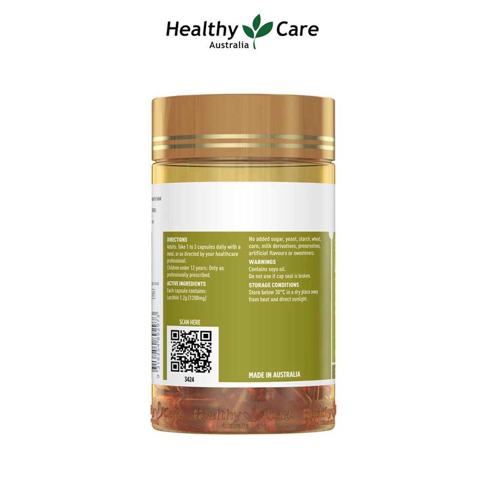 Combo 2 Mầm Đậu Nành Healthy Care Super Lecithin 1200mg Tăng Cường Nội Tiết Tố Nữ 100 Viên