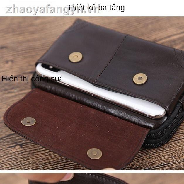 Túi da bò đeo thắt lưng đựng điện thoại tiện dụng cho nam