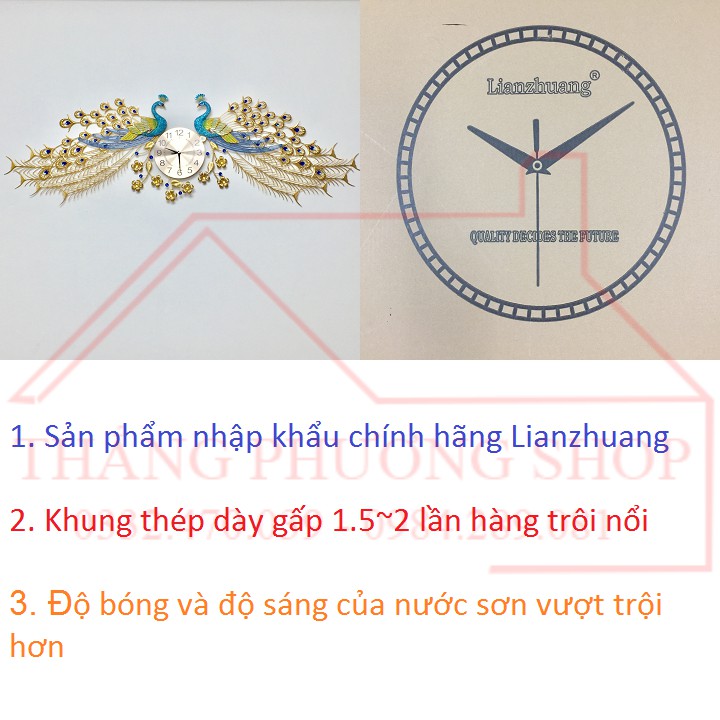 Đồng Hồ Treo Tường Chim Công Uyên Ương TP-031 (Hàng Chính Hãng Lianzhuang)